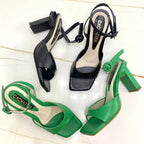 TACÒN ELEGANTE - WHENDY ALTURA 7 Y MEDIO - CUERO VERDE NORA LOZA - CALZADO CACHATINA