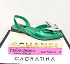 ZUECO CACHATINA - TEYLOR - CUERO VERDE METALIZADO - CALZADO CACHATINA