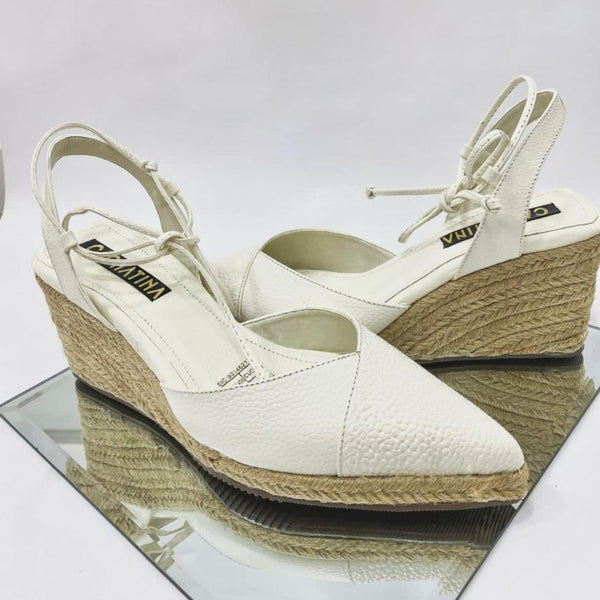 PLATAFORMA - TIZIANA - 5.5 - CUERO TALCO - CALZADO CACHATINA