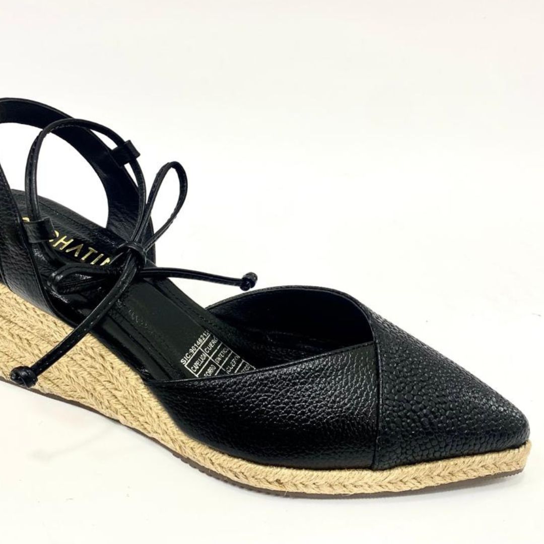 PLATAFORMA - TIZIANA - 5.5 - CUERO NEGRO - CALZADO CACHATINA