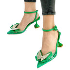 ANAISHA - CALZADO CACHATINA - ESTILETO MUJER - CUERO VERDE LOZZA - TACON 5.5 (7 CM)