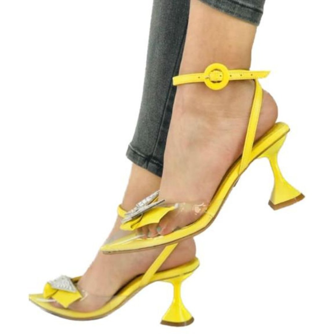 ANAISHA - CALZADO CACHATINA - ESTILETO MUJER - CUERO AMARILLO - TACON 5.5 (7 CM)