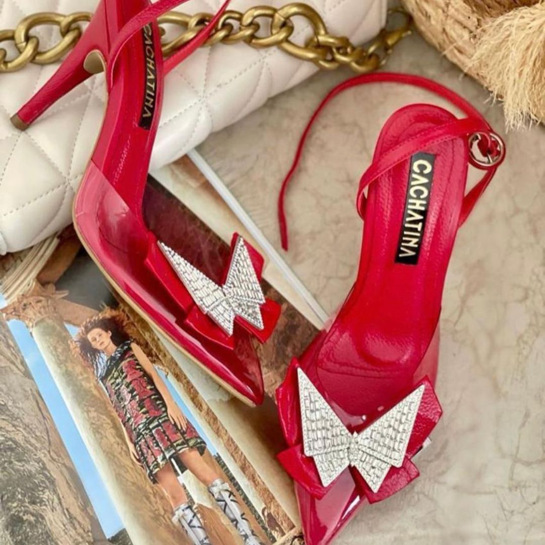 KLARENT - CALZADO CACHATINA - ESTILETO MUJER - CUERO ROJO - TACON 8.5 (11 CM)