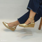 CALZADO CACHATINA - PLATAFORMA MUJER - TIZIANA STORE - CUERO DORADO - ALTURA 5.5 (7.5 CM)