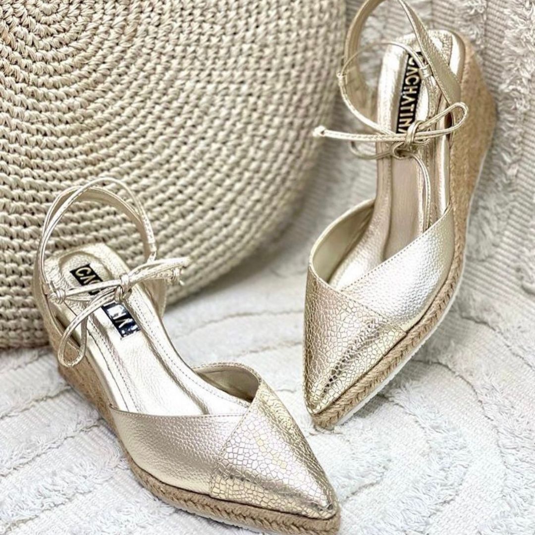 CALZADO CACHATINA - PLATAFORMA MUJER - TIZIANA STORE - CUERO DORADO - ALTURA 5.5 (7.5 CM)