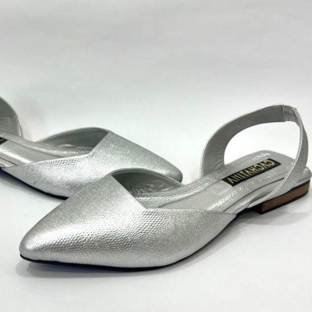 CALZADO CACHATINA - ZUECO MUJER - TEDY - CUERO PLATEADO