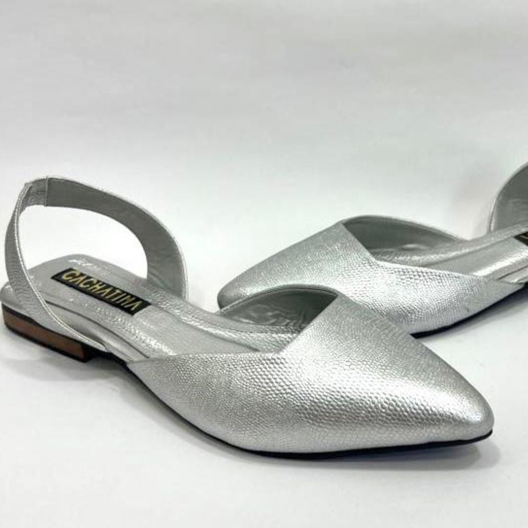 CALZADO CACHATINA - ZUECO MUJER - TEDY - CUERO PLATEADO